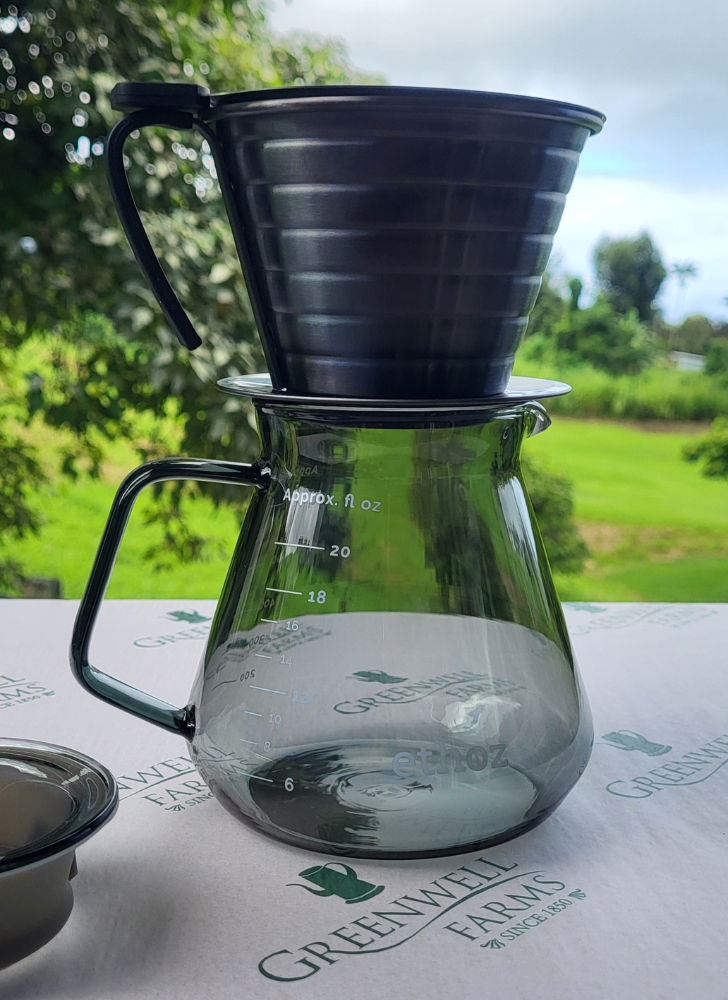 Glass Carafe and Pour Over Set for Coffee w/ Reusable Filter