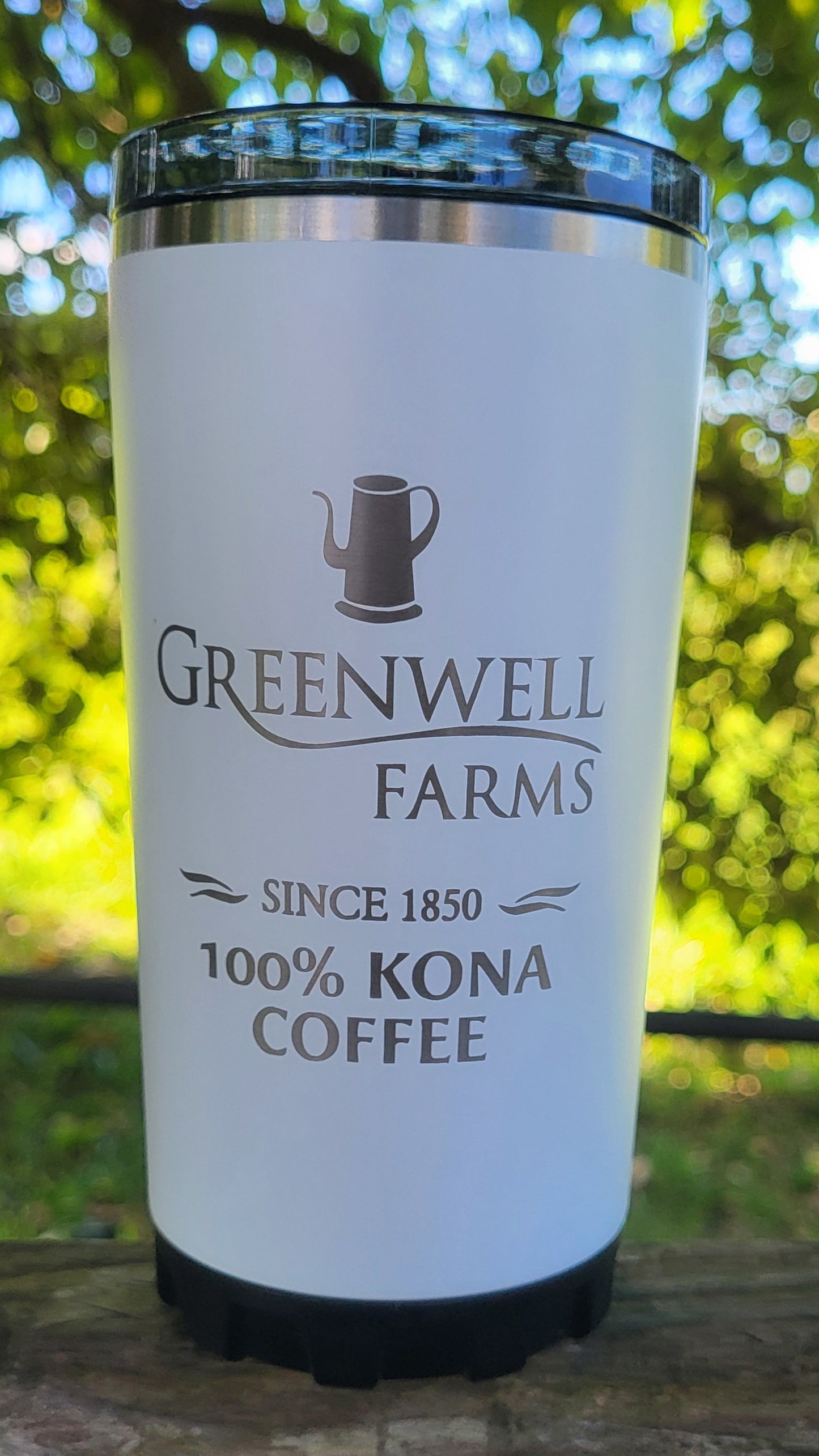 Front View of White BruTrek® Camp Cup by Greenwell Farms