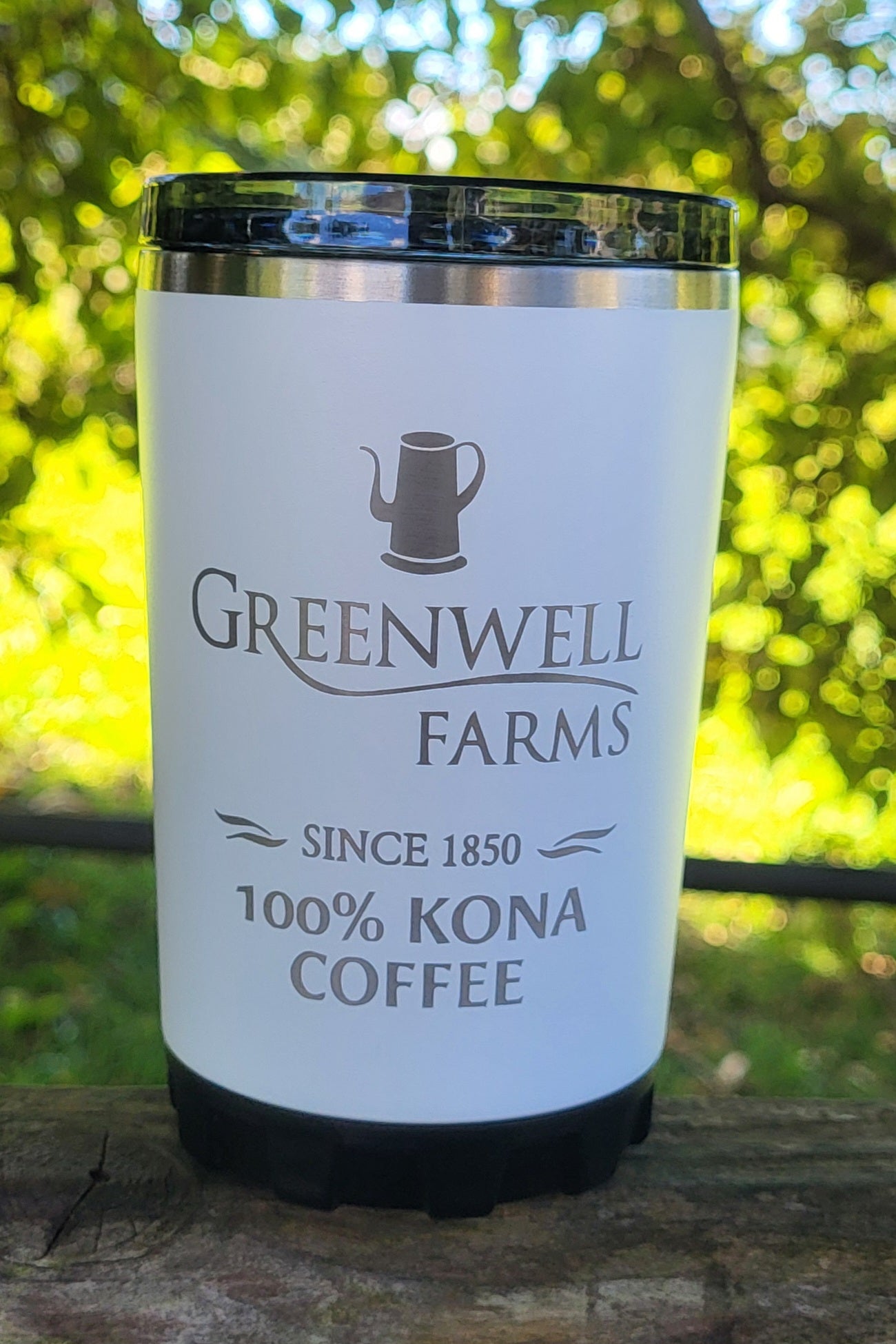 Front View of White BruTrek® Camp Cup by Greenwell Farms