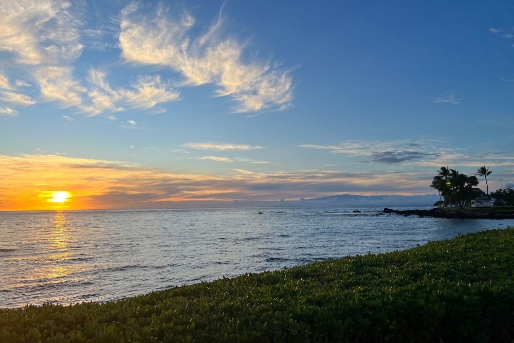 Perfect day on the Big Island in Hawaii with amazing sunset