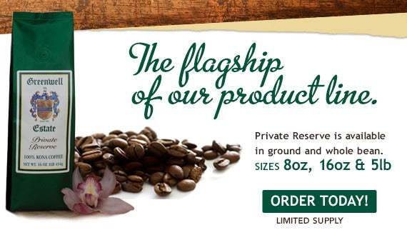Greenwell Private Reserve label coffee