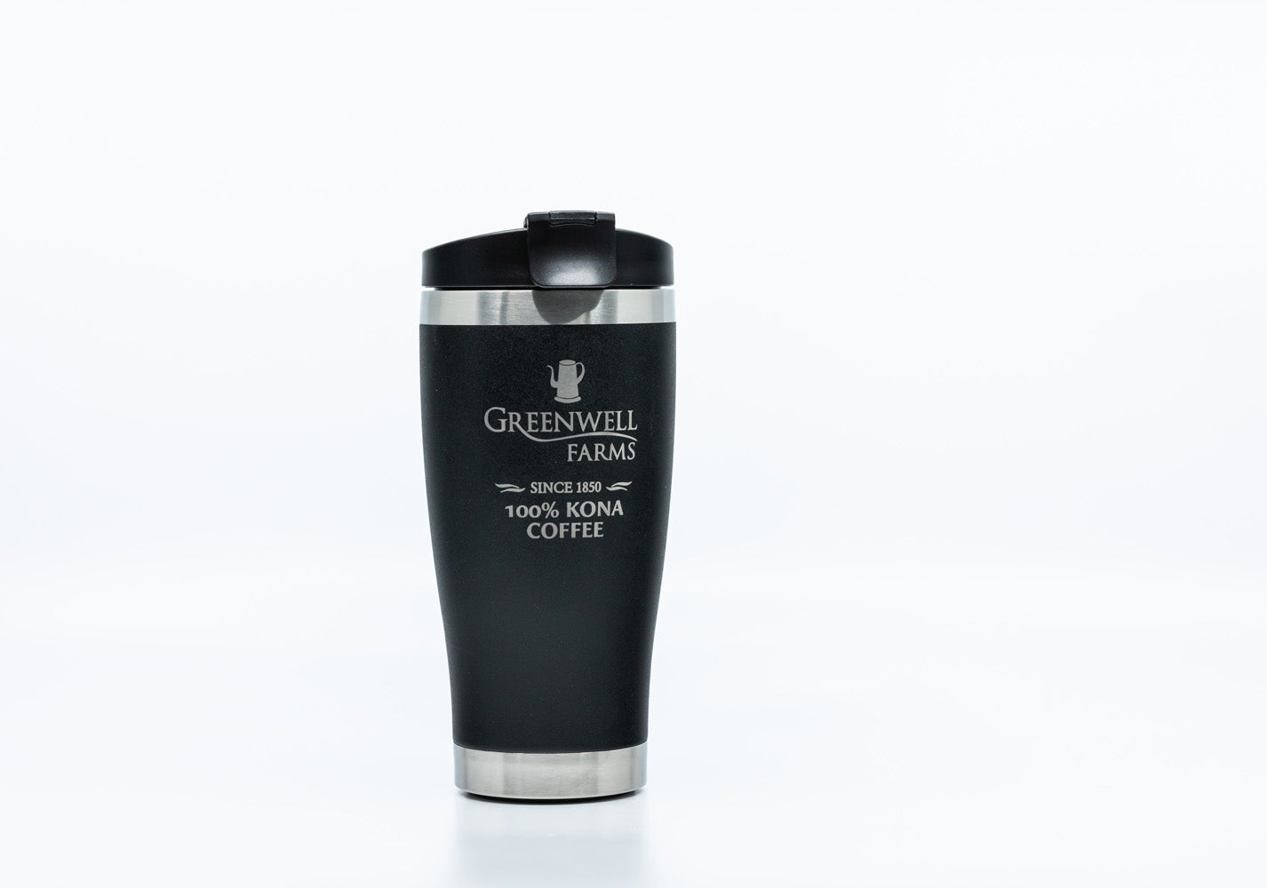 Black Stainless Steel Travel Mug of Greenwell Farms