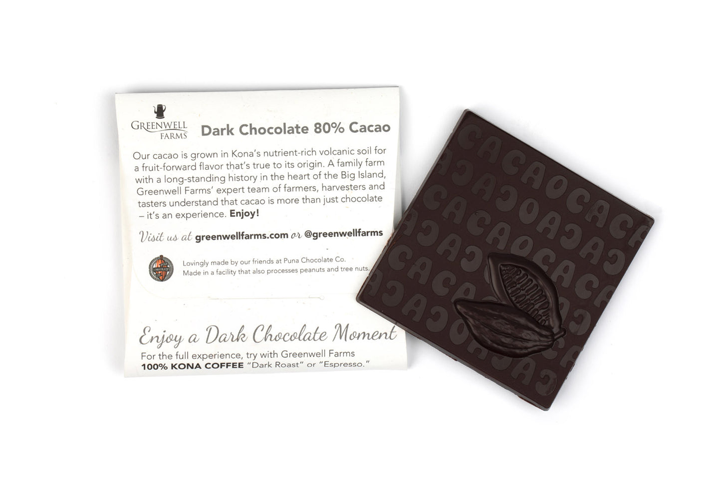 Dark Chocolate Bar 1oz - Back Photo