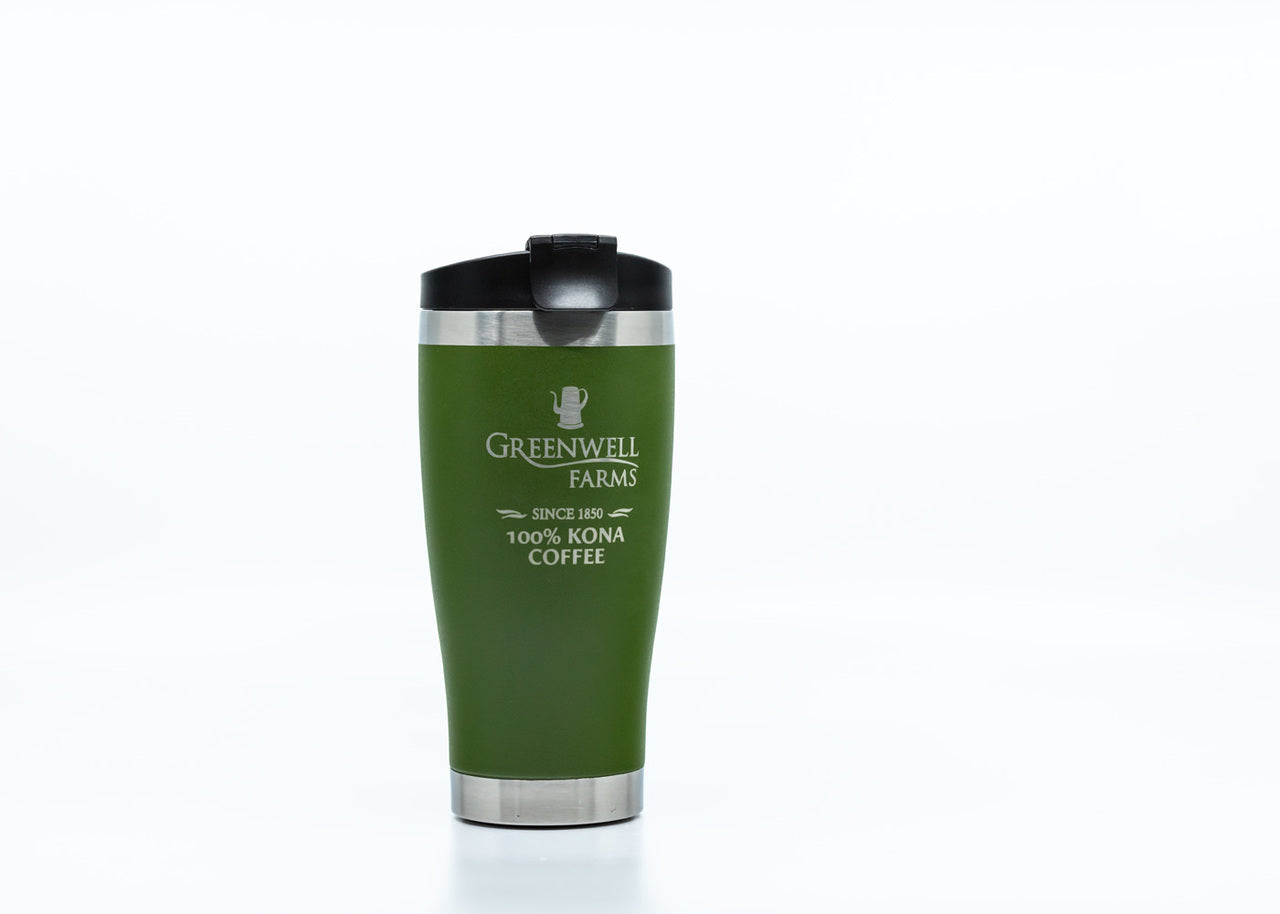 Green Stainless Steel Travel Mug of Greenwell Farms